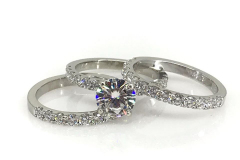 Moissanite-and-diamond-rings
